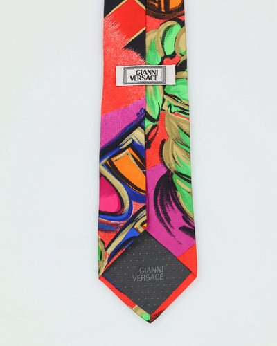 90s Gianni Versace Multi Colour Patterned Tie