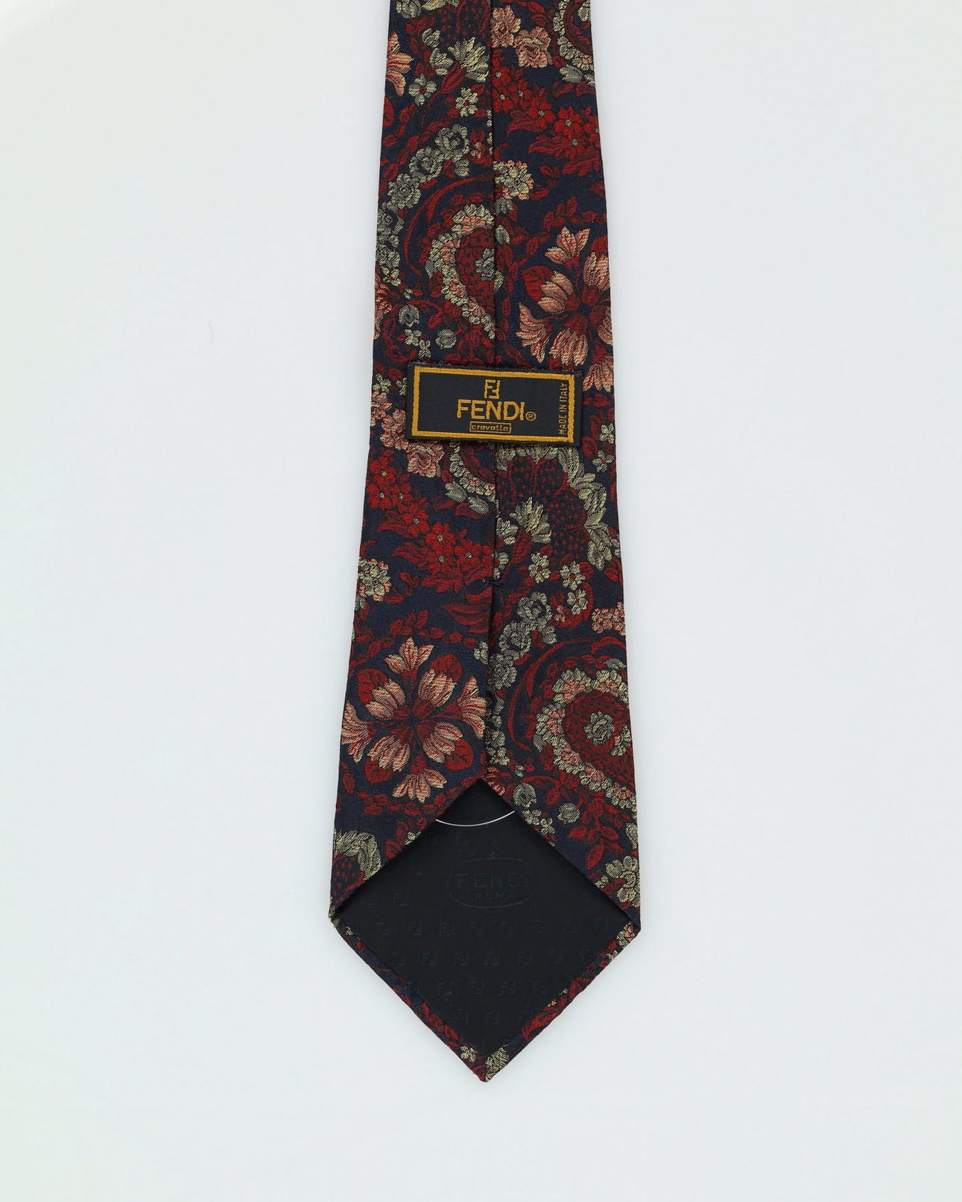 Fendi Black / Red Paisley Patterned Tie