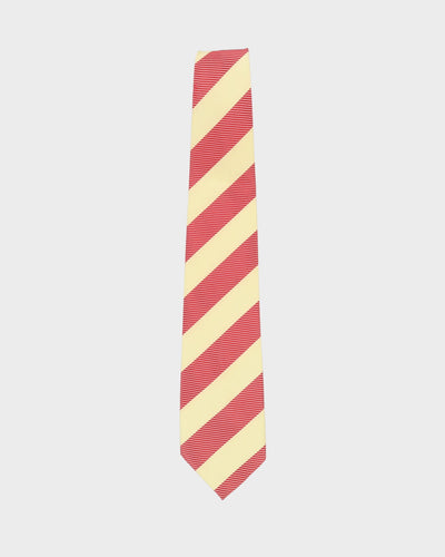Hugo Boss Red / Yellow Silk Patterned Tie