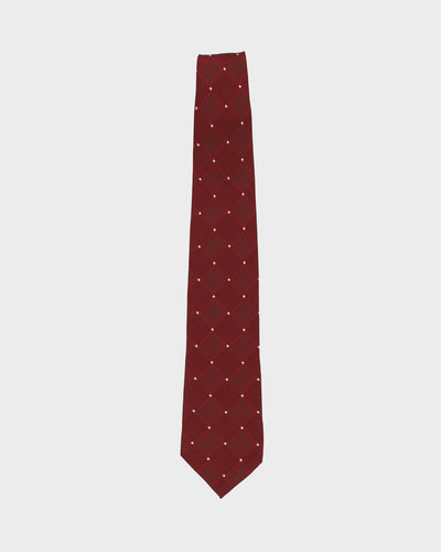 Hugo Boss Burgundy Patterned Silk Tie