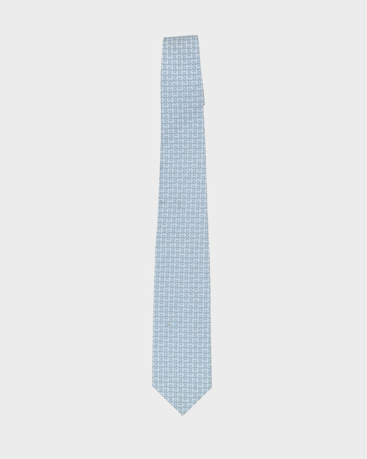 Gucci Blue Monogram Pattern Tie