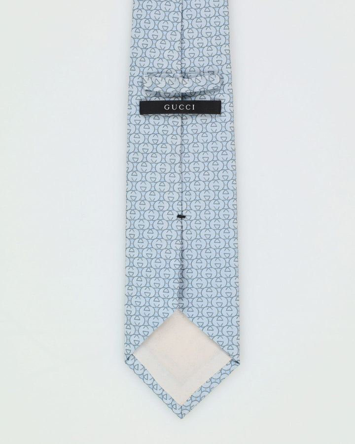Gucci Blue Monogram Pattern Tie