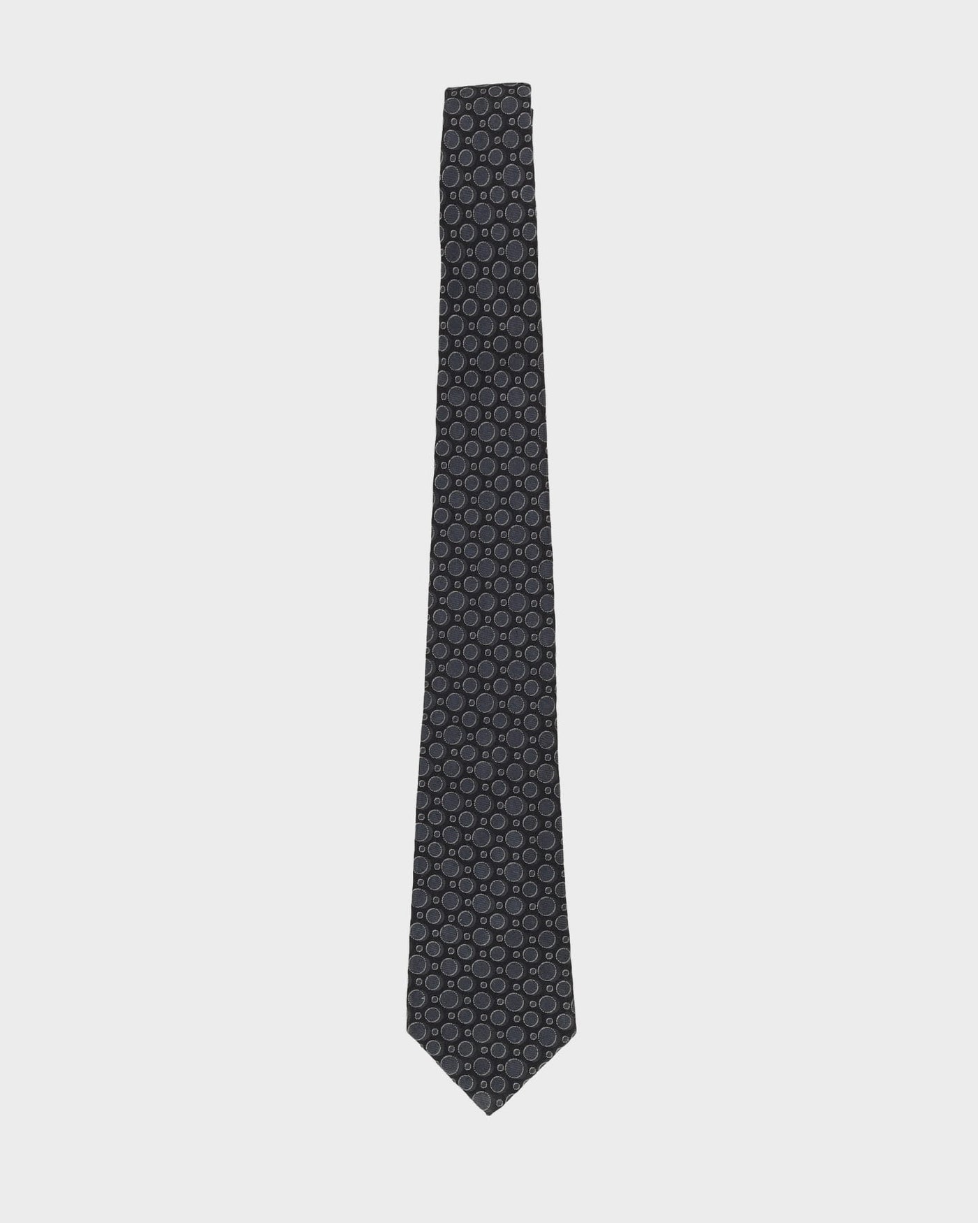 Giorgio Armani Black Spot Patterned Silk Tie