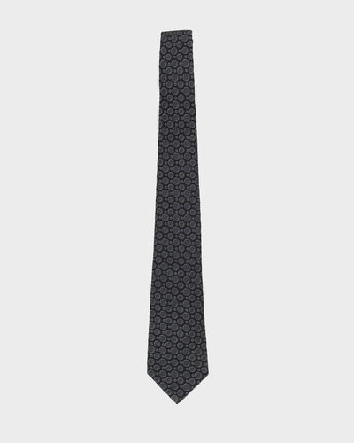 Giorgio Armani Black Spot Patterned Silk Tie