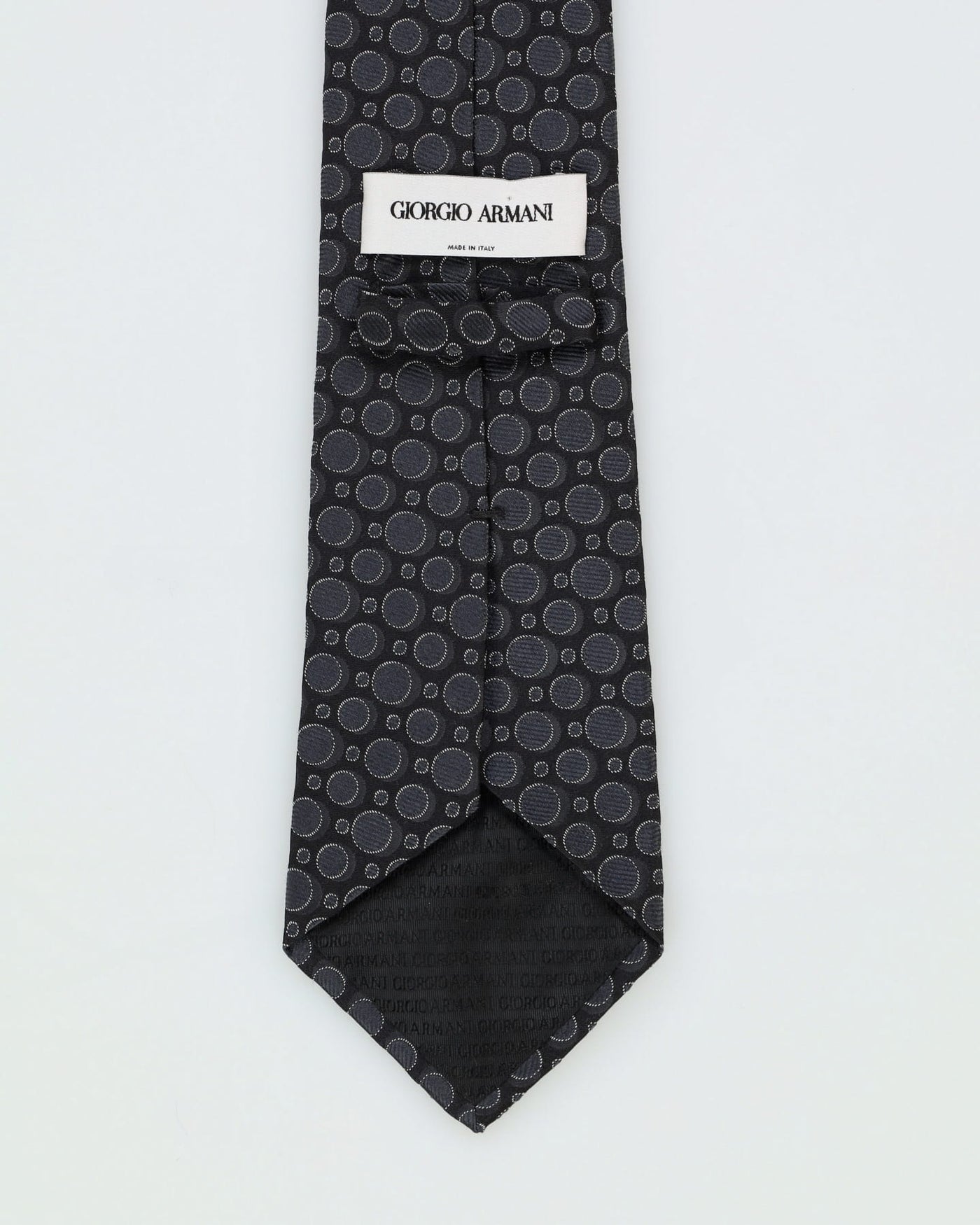 Giorgio Armani Black Spot Patterned Silk Tie