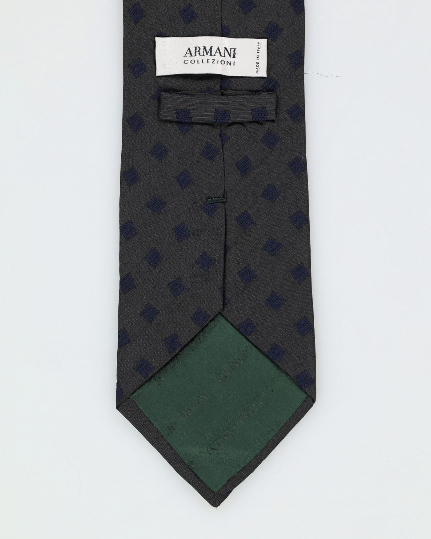 Armani Dark Grey / Navy Patterned Silk Tie