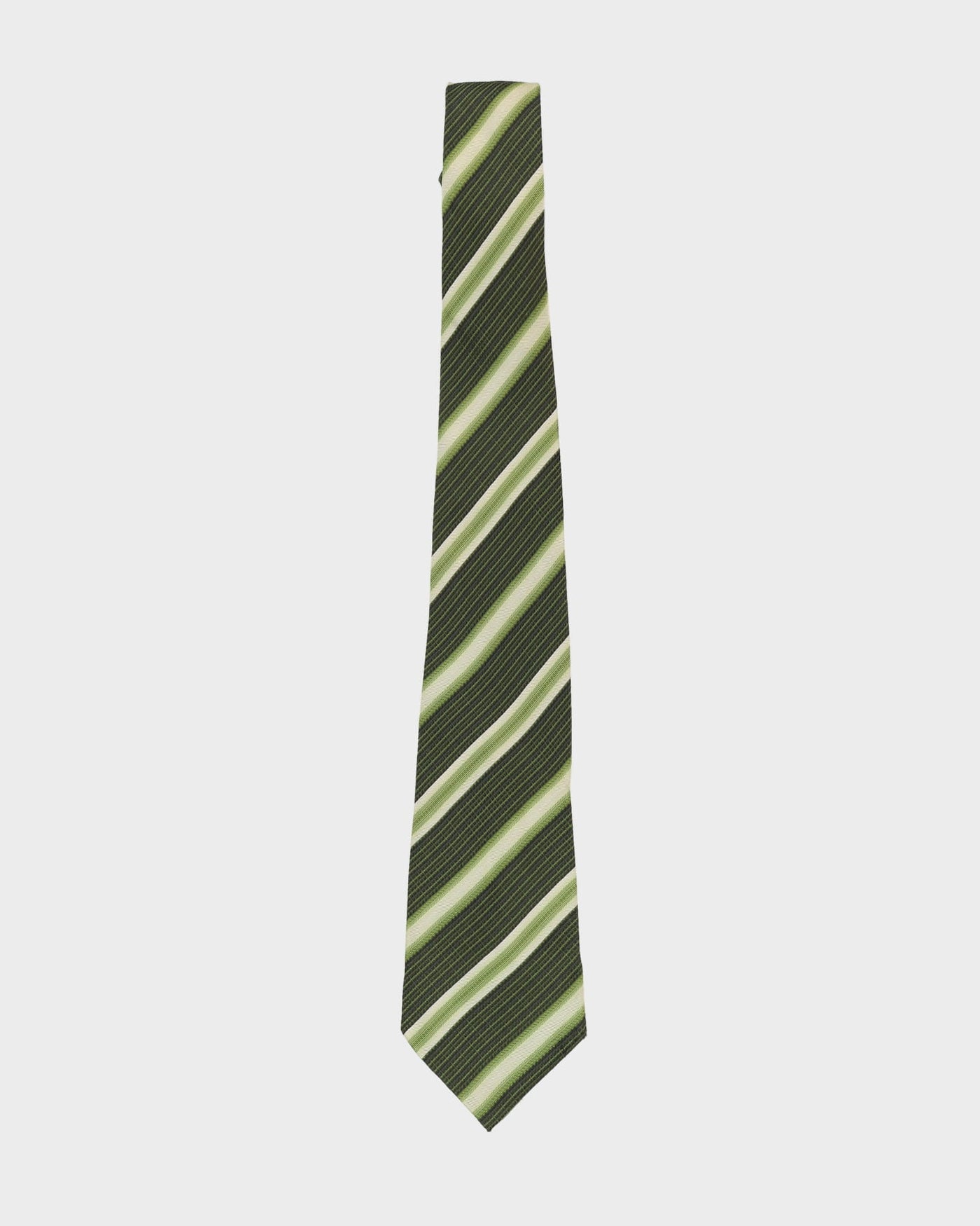90s Giorgio Armani Green Two Tone Patterned Silk Tie