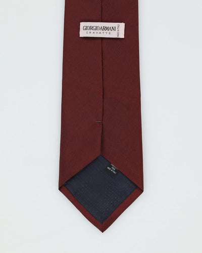 80s Giorgio Armani Burgundy Silk Tie