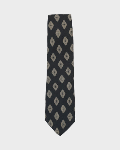 80s Giorgio Armani Black Silk Tie