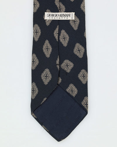 80s Giorgio Armani Black Silk Tie