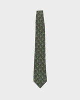 80s Giorgio Armani Green Patterned Silk Tie
