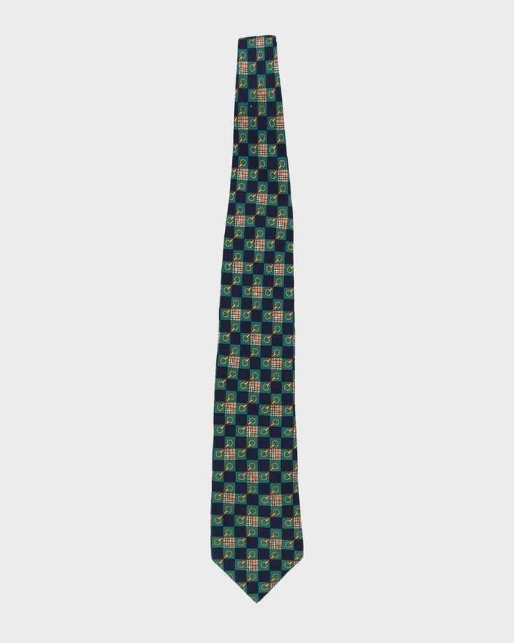 Burberry Green / Navy / Novacheck Patterned Silk Tie