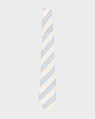 Burberry Blue / White Patterned Silk Tie