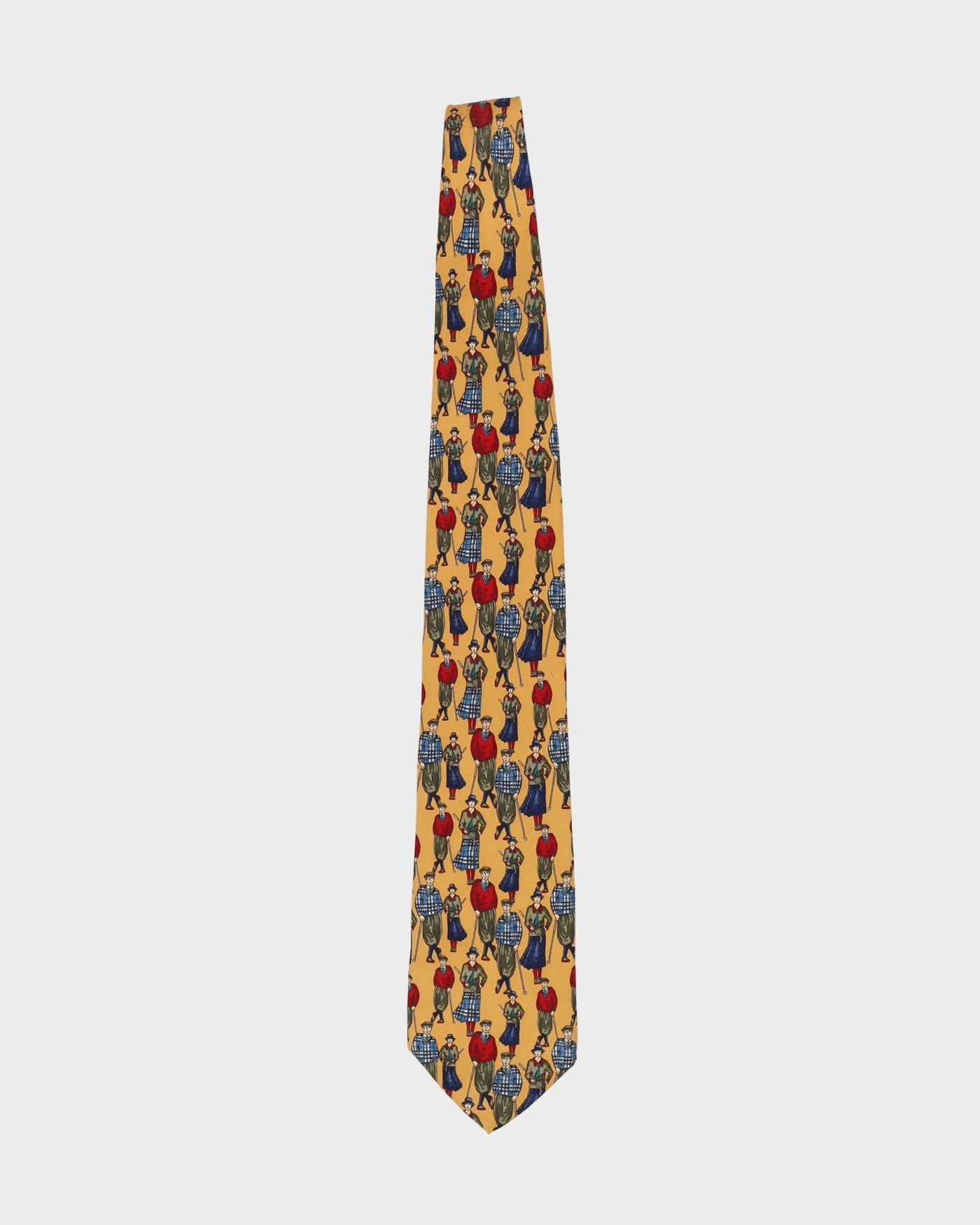 Burberry Yellow Golf Patterned Silk Tie