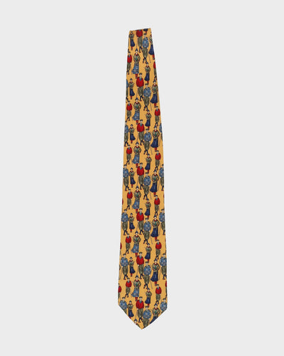 Burberry Yellow Golf Patterned Silk Tie
