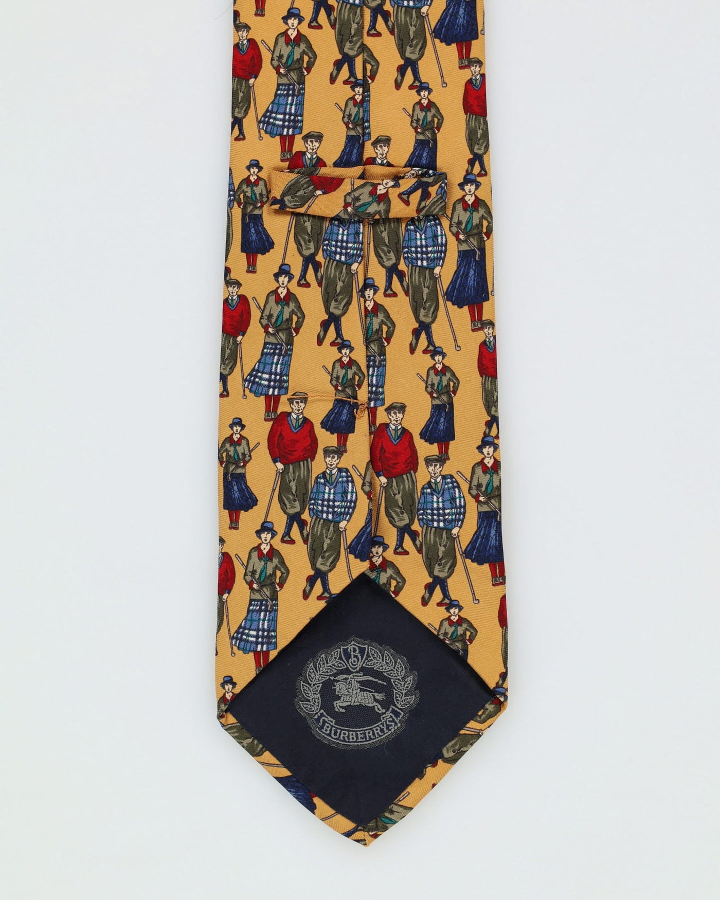 Burberry Yellow Golf Patterned Silk Tie