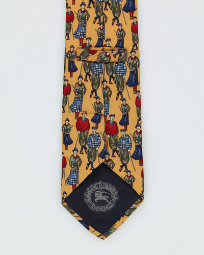 Burberry Yellow Golf Patterned Silk Tie