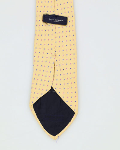 Burberry Yellow Patterned Silk Tie
