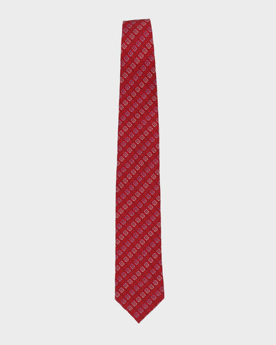 Ermengildo Zegna Red Patterned Silk Tie
