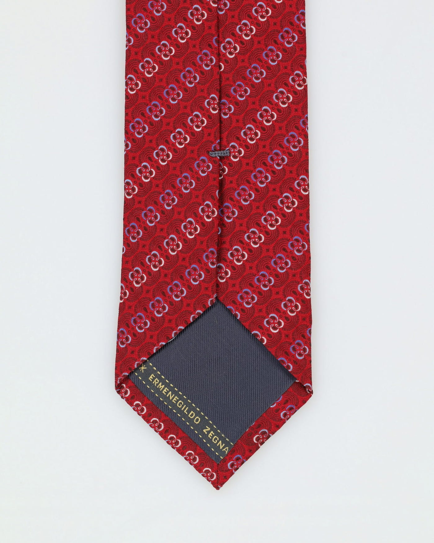 Ermengildo Zegna Red Patterned Silk Tie