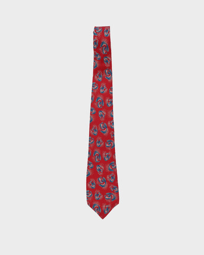 Pierre Cardin Red / Blue Patterned Silk Tie