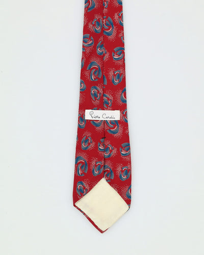 Pierre Cardin Red / Blue Patterned Silk Tie