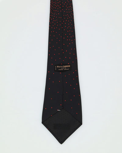 Pierre Cardin Black / Red Patterned Silk Tie