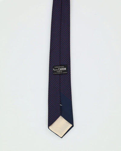 Pierre Cardin Navy / Red Patterned Silk Tie