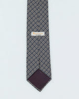 90s Aquascutum Navy Patterned Silk Tie