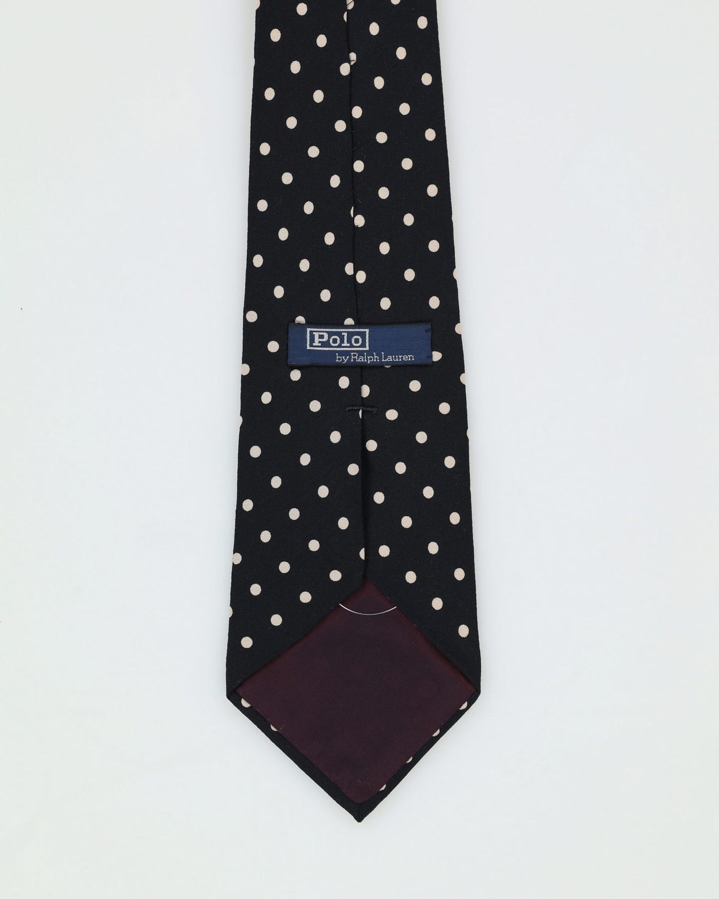Polo by Ralph Lauren Black / White Polka Dot Patterned Tie