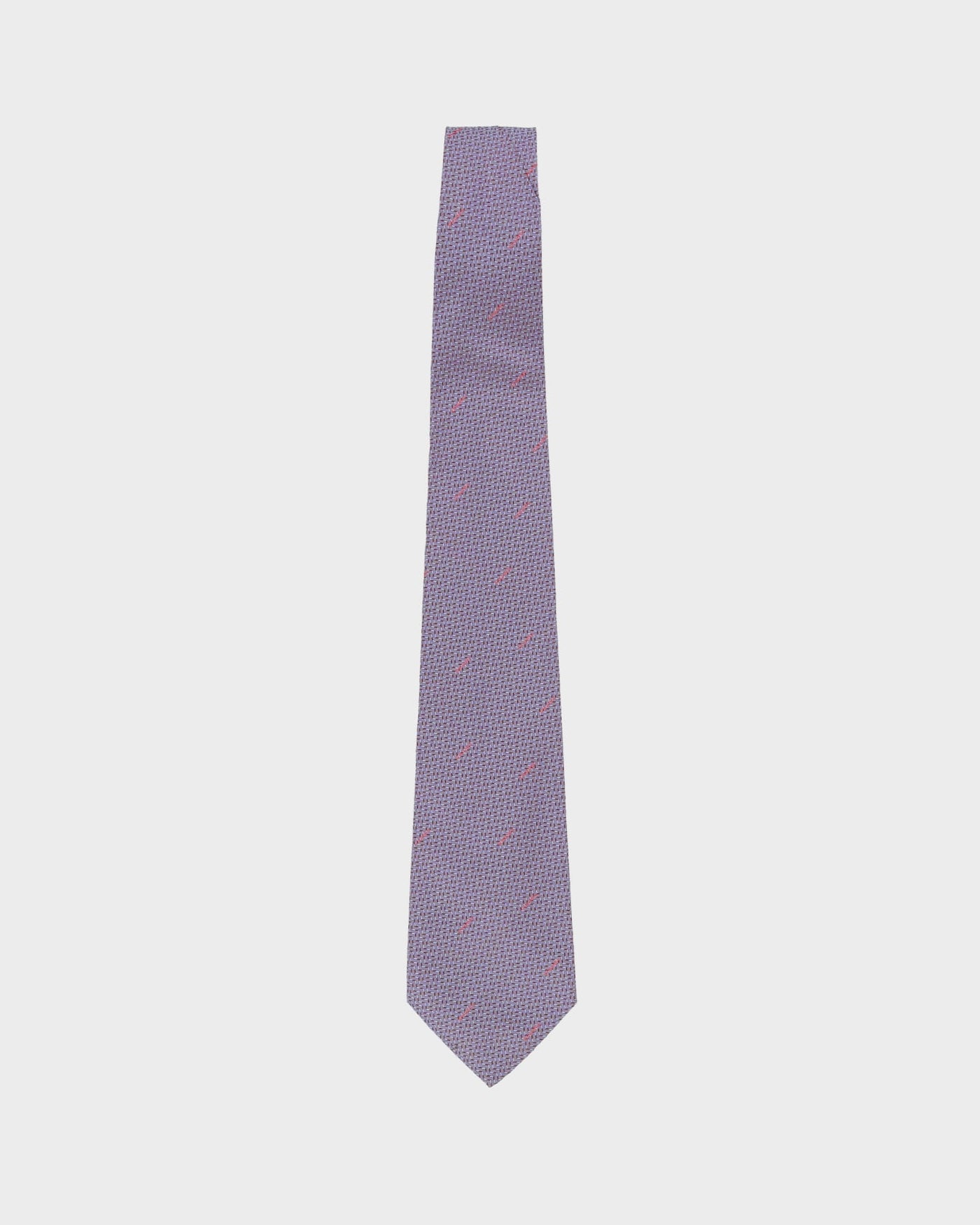 90s Chanel Purple Patterned Silk Tie