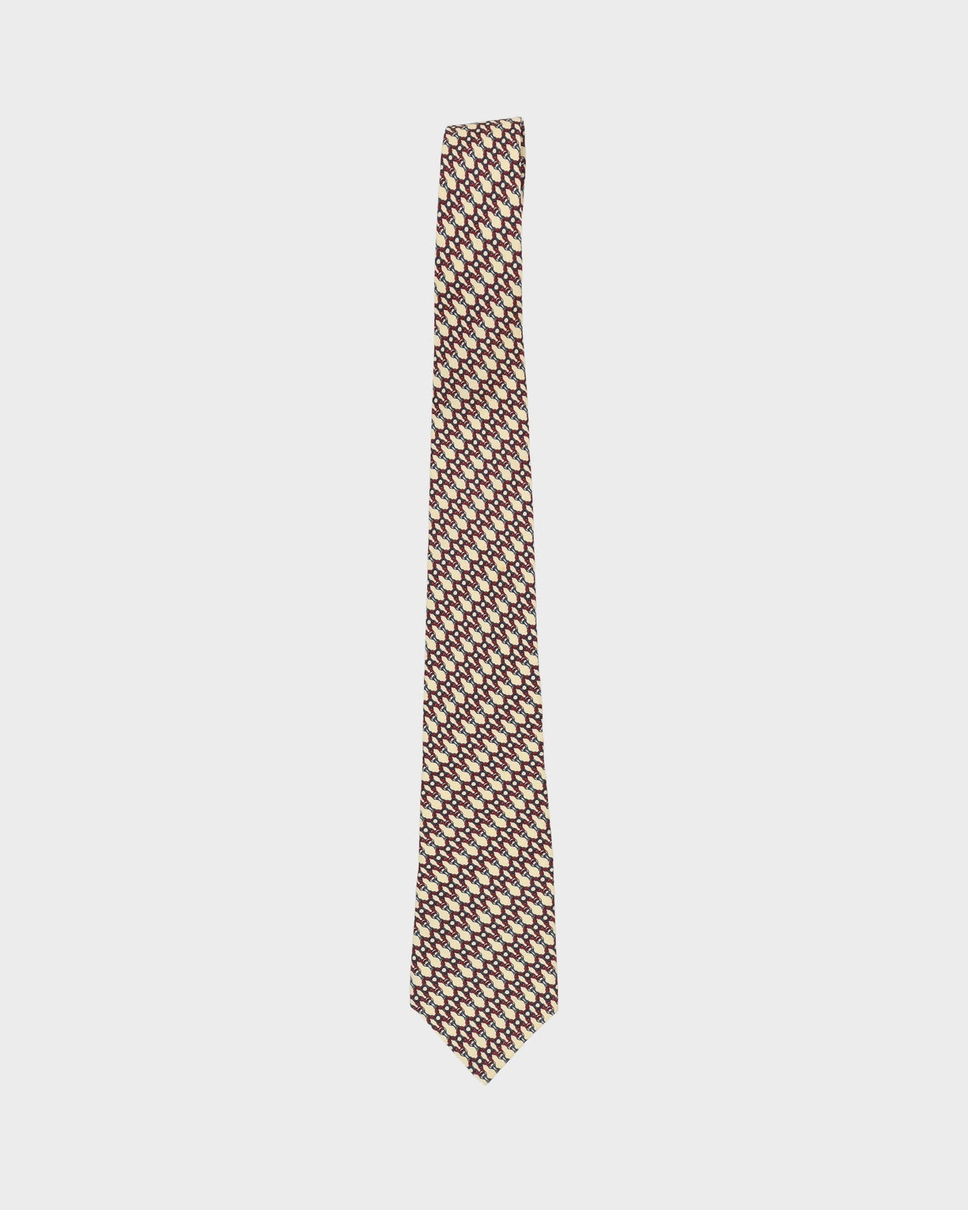 90s Liberty Beige / Red Patterned Silk Tie