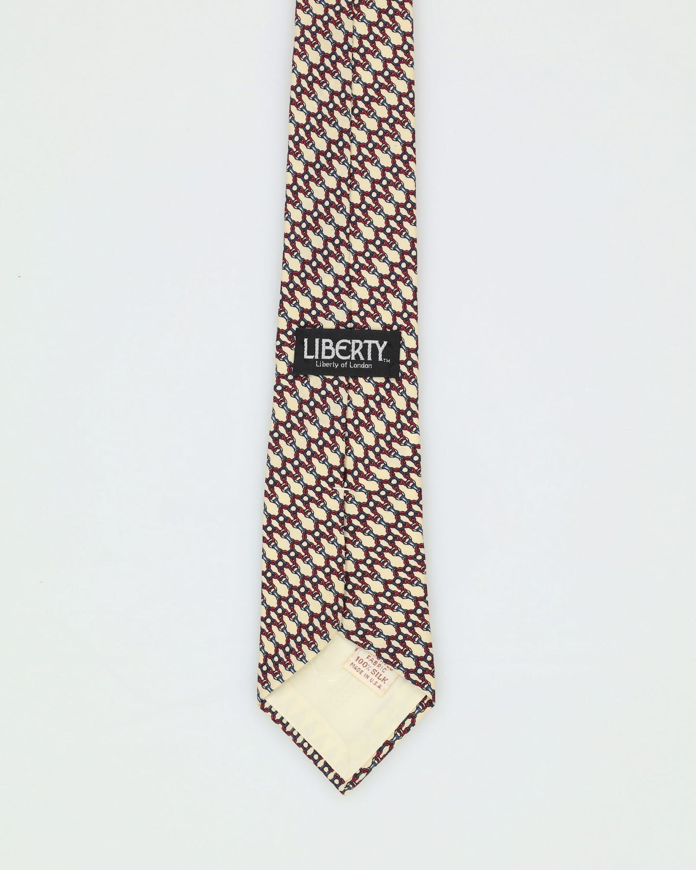 90s Liberty Beige / Red Patterned Silk Tie