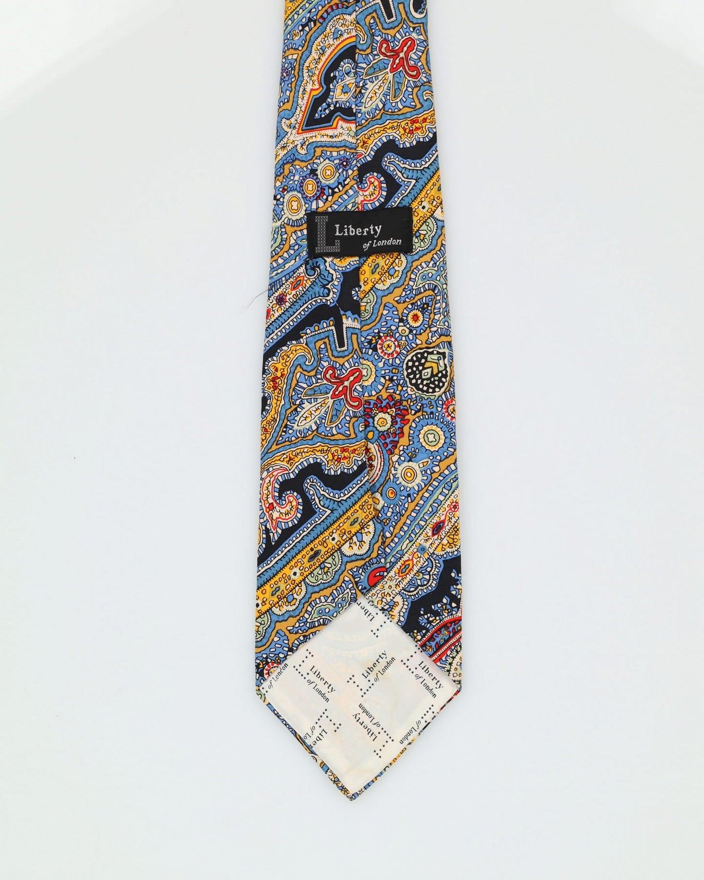 90s Liberty Blue / Navy Paisley Patterned Silk Tie