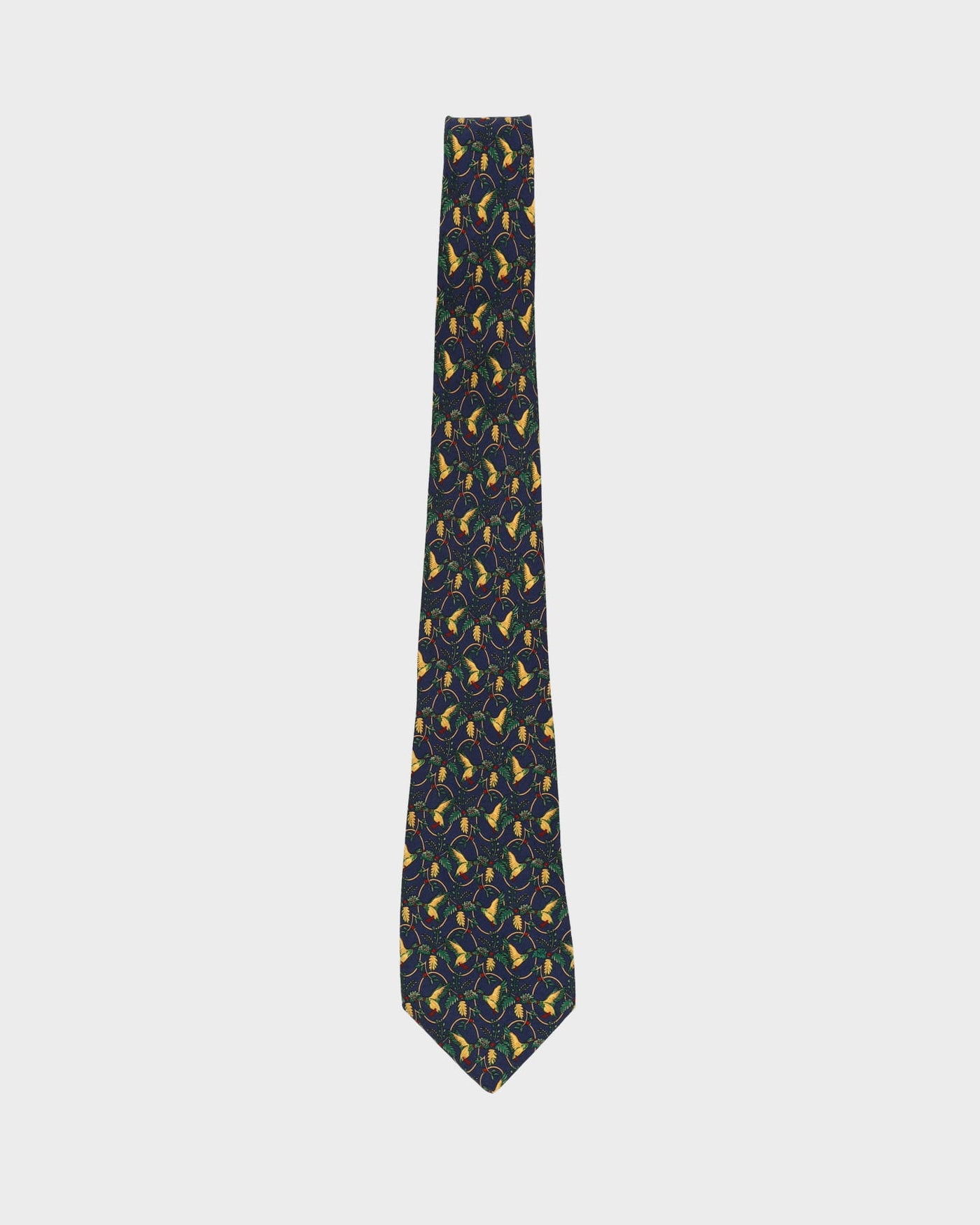 90s Nina Ricci Navy / Yellow Patterned Tie