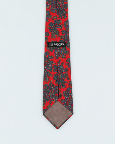 Vintage Lanvin Red Paisley Patterned Tie