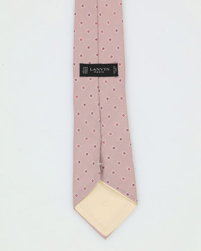 Vintage Lanvin Pink Patterned Silk Tie
