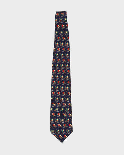 Vintage Bally Navy Patterned Tie