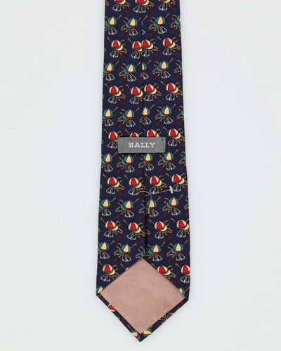 Vintage Bally Navy Patterned Tie