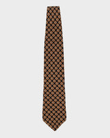 Vintage 90s Aquascutum Black / Brown Patterned Tie