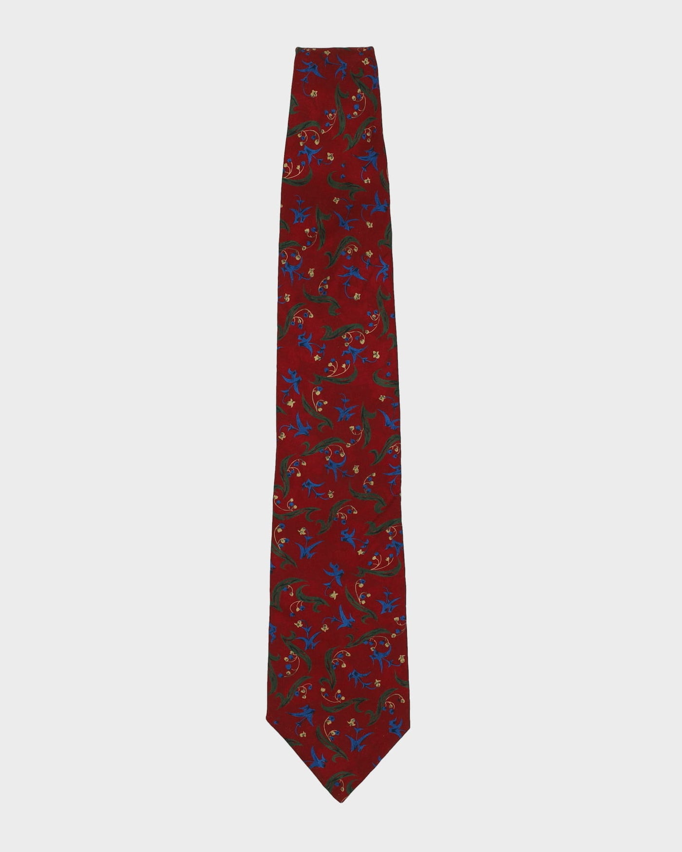 Vintage 90s Christian Dior Red / Green / Blue Patterned Tie