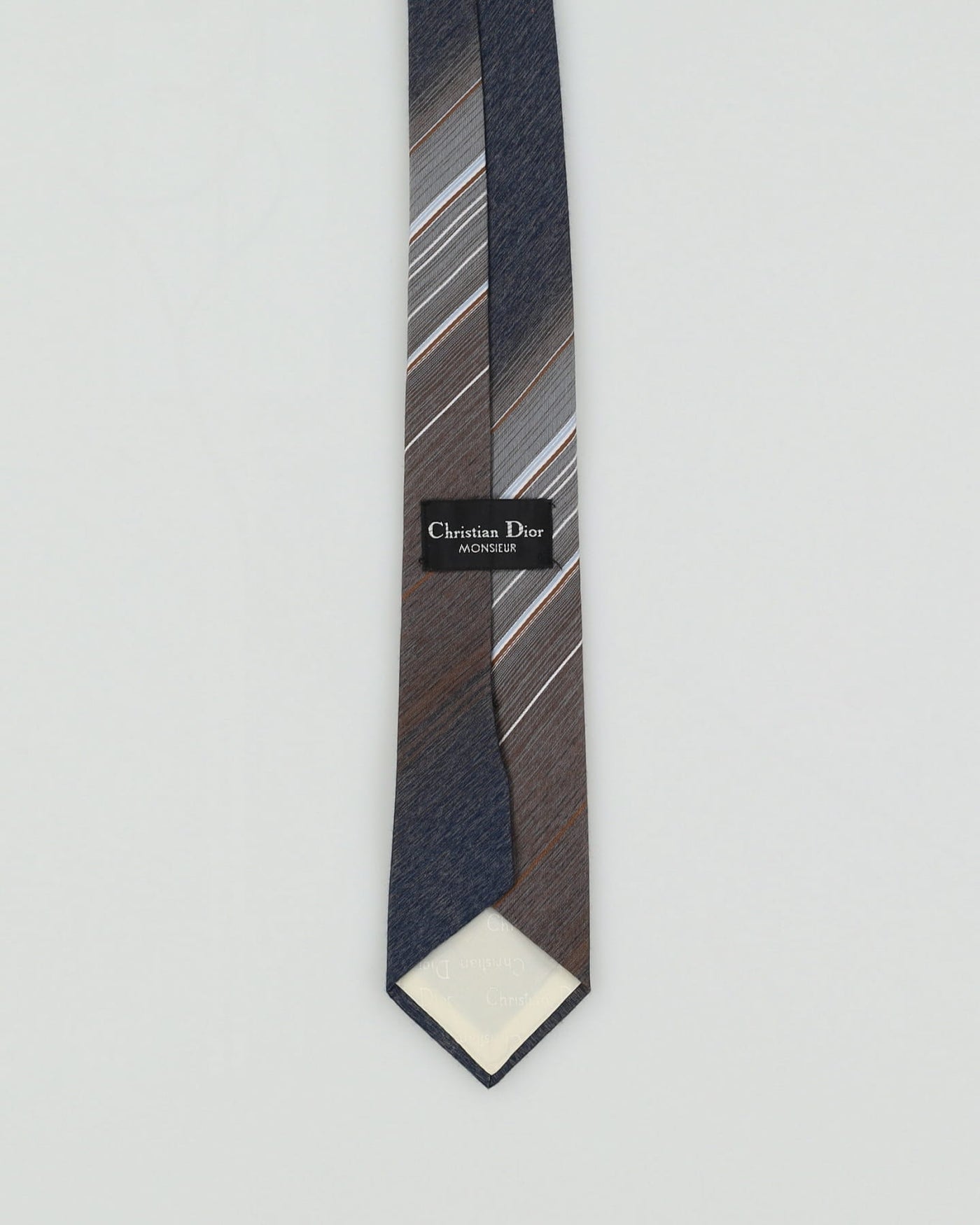 Vintage 90s Christian Dior Grey / Silver Patterned Tie