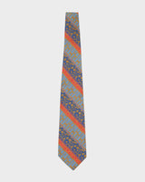 Vintage 90s Christian Dior Blue / Orange Patterned Tie