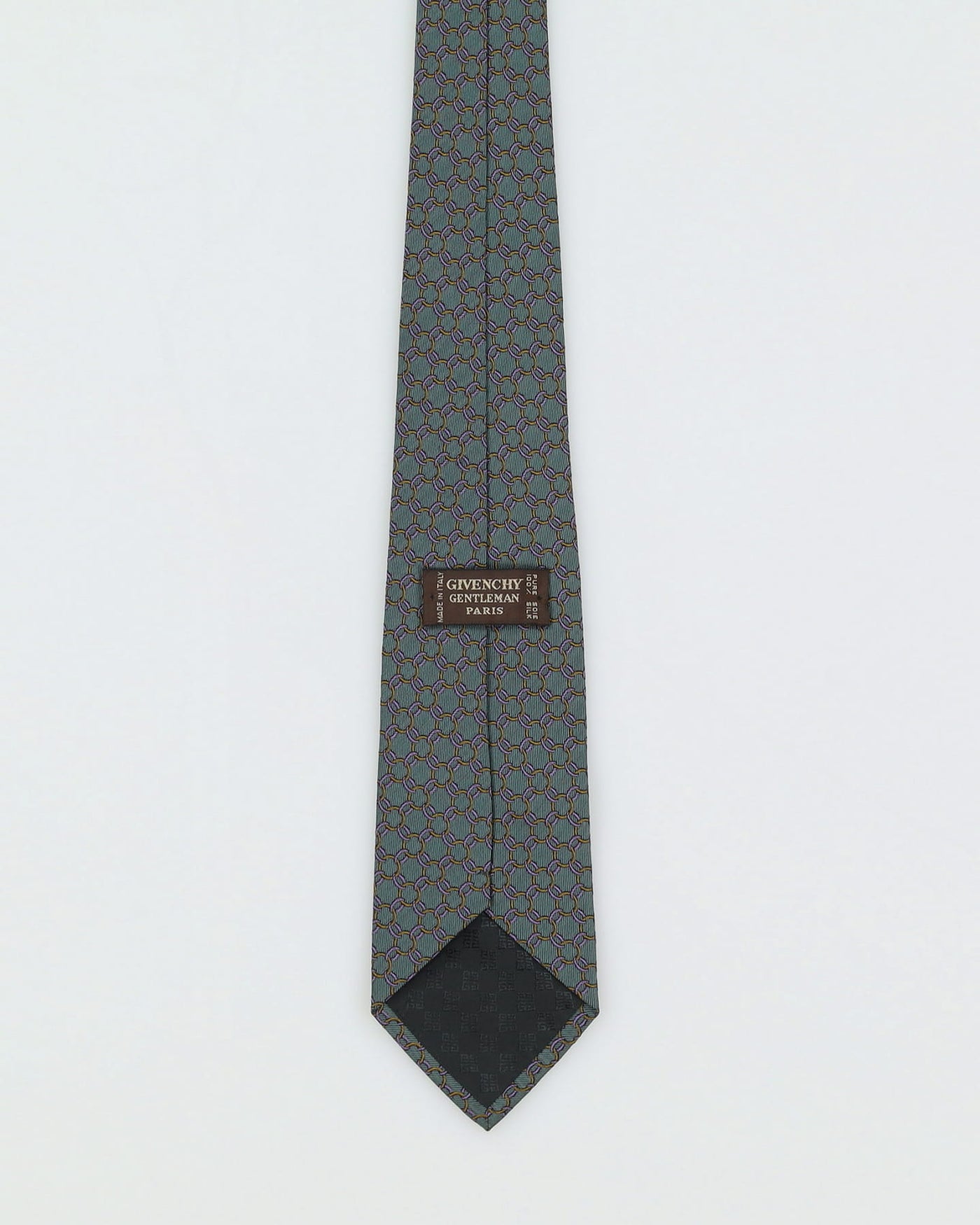 Vintage Givenchy Green Chain Link Patterned Tie
