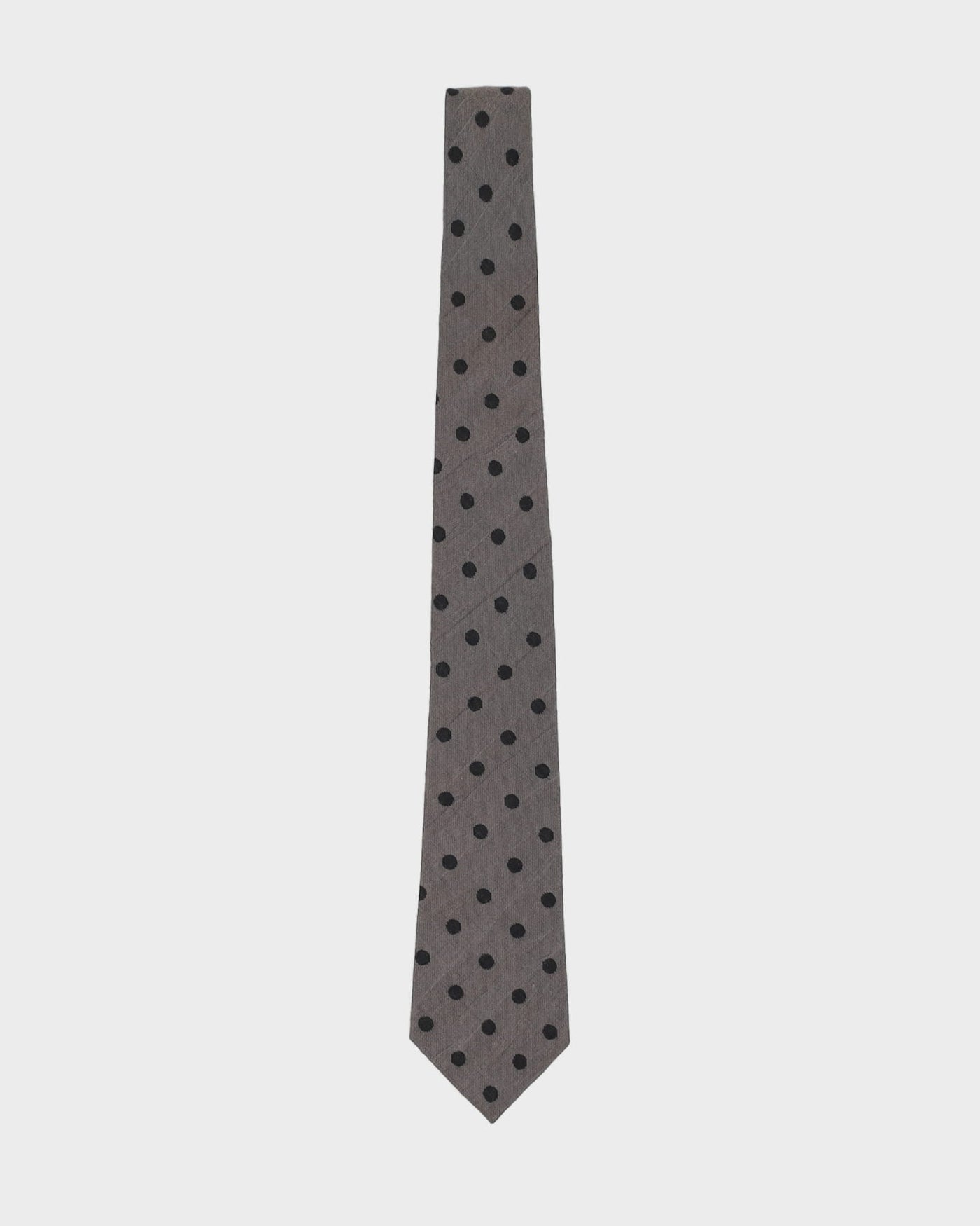 Vintage 80s Gucci Grey / Black Polka Dot Patterned Tie