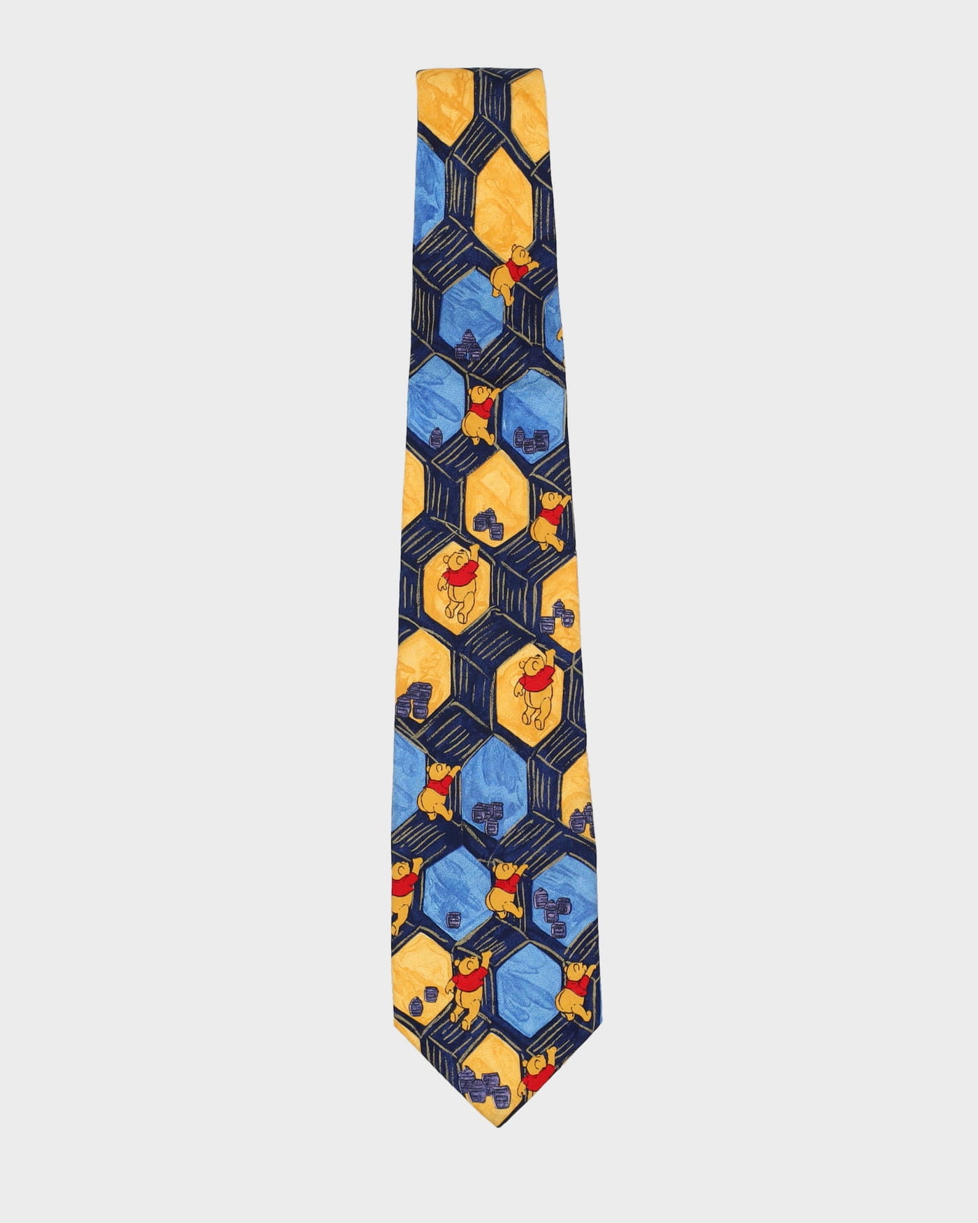 Vintage 90s Winnie The Pooh Blue / Yellow Patterned Tie