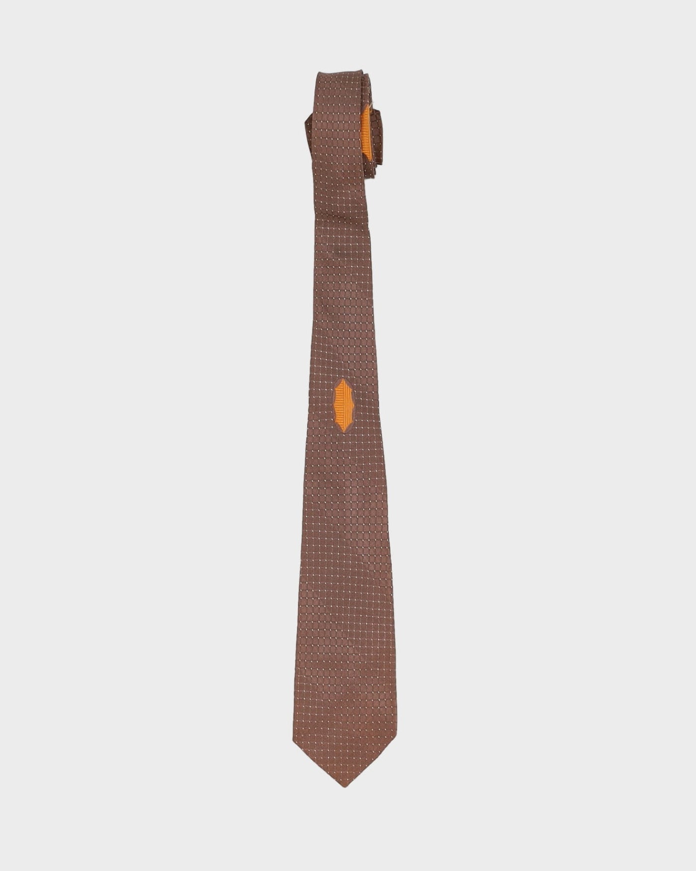 Vintage 60s The Man Brown Block Patterned Tie