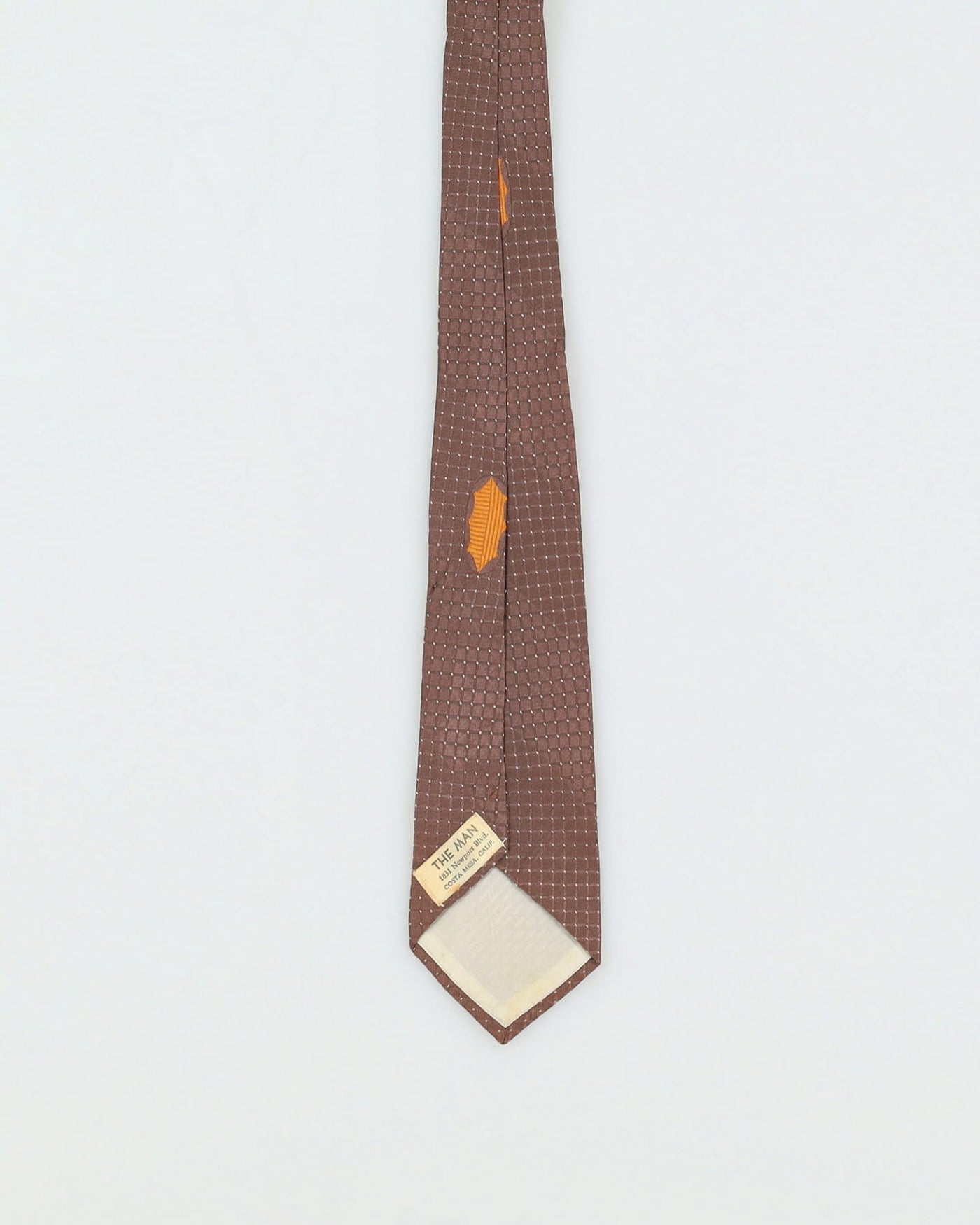 Vintage 60s The Man Brown Block Patterned Tie