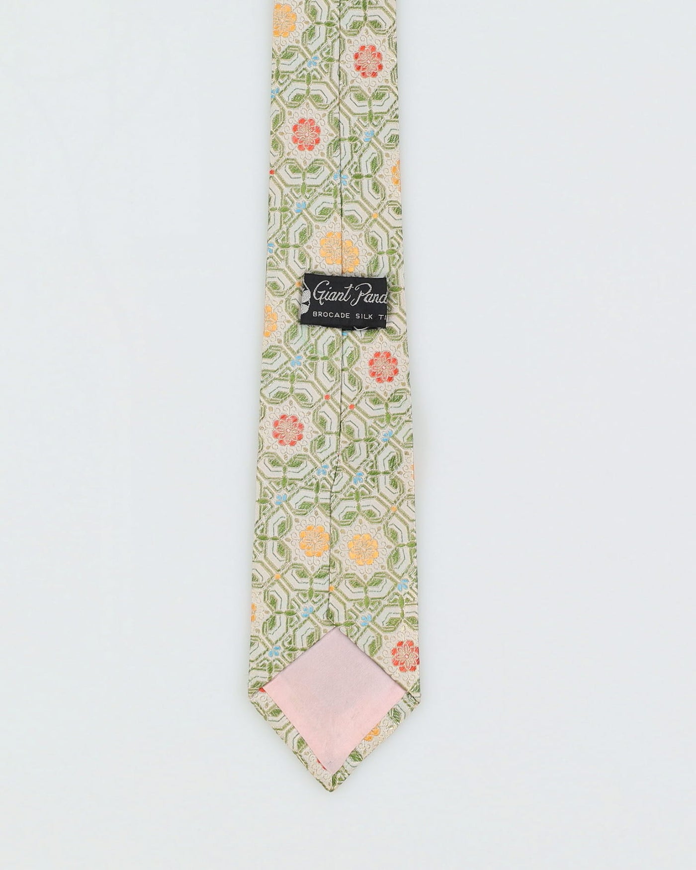 Vintage 70s Giant Panda Green / Gold Patterned Tie