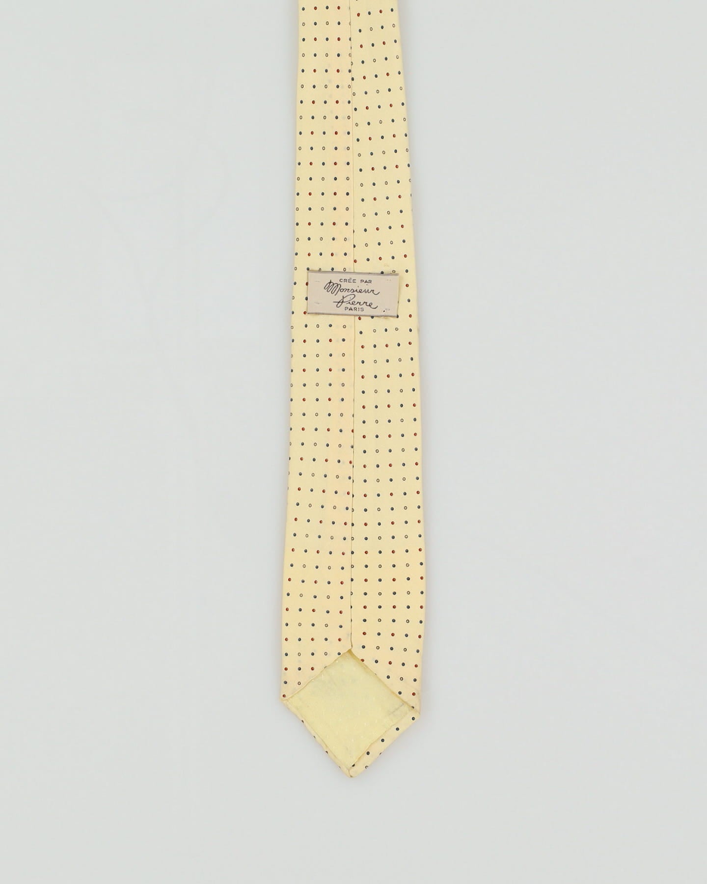 Vintage 70s Monsieur Pierre Yellow Dot Patterned Tie